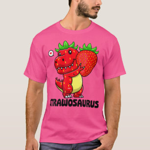 Cute Strawberry Summer Fruit Lover Dinosaur T Rex T-Shirt