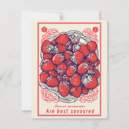 Cute Strawberry Sweet Moments Greeting Card