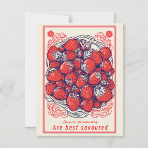 Cute Strawberry Sweet Moments Greeting Card
