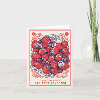 Cute Strawberry Sweet Moments Greeting Card