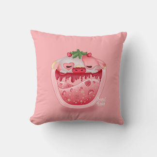 Cute Strawberry Throw Pillow — Kawaii Design