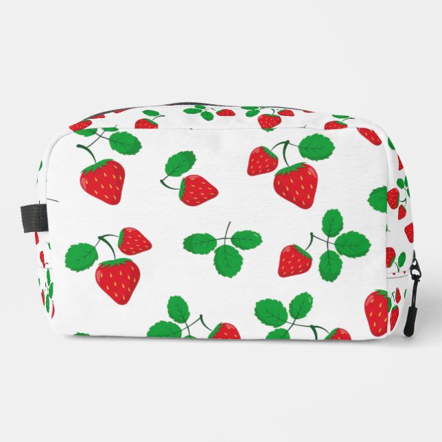 Cute Strawberry Travel Makeup Bag  (Front)