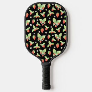 Cute Strawberry Watercolor Botanical Pattern Pickleball Paddle