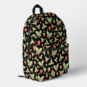 Cute Strawberry Watercolor Botanical Pattern Printed Backpack