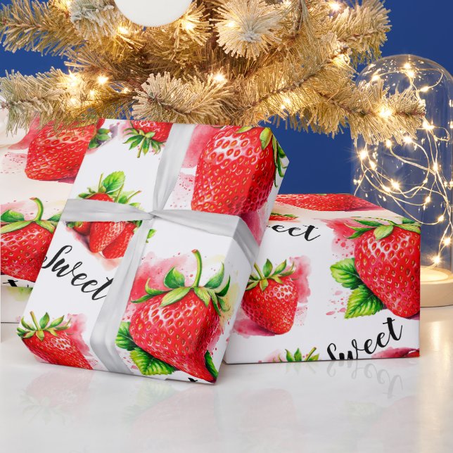 Cute Strawberry  Wrapping Paper (Holidays)