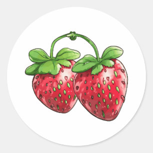 cute strawberry's classic round sticker