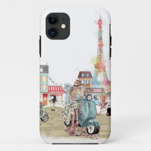 Cute streets of Paris collage iPhone 11 Case