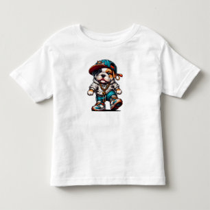 Cute Streetwear Bulldog Puppy Boys Toddler T-Shirt