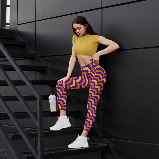 Cute Stripe Chevron Workout  Leggings (Creator Uploaded)