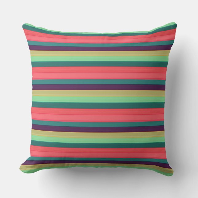 Cute Striped vintage colours Cushion (Front)