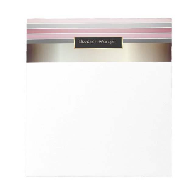 Cute Stripes, Frame - Personalised Notepad (Front)