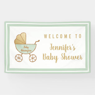 Cute Stroller Baby Shower Welcome Banner