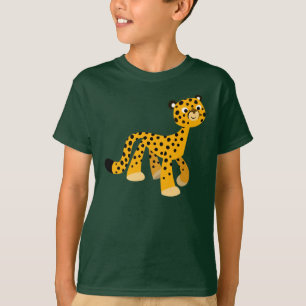 Cute Strolling Cartoon Cheetah Children T-Shirt