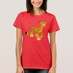 Cute Strolling Cartoon Cheetah Women T-Shirt