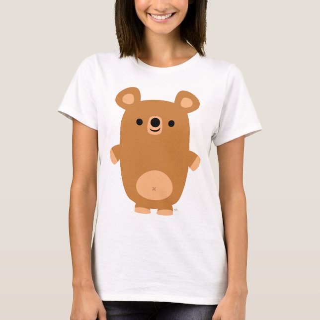 Cute Strong Cartoon Bear Women T-shirt (Front)