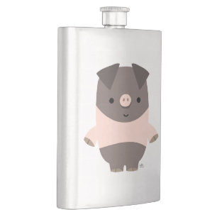 Cute Strong Cartoon Pig Classic Flask