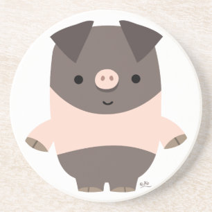 Cute Strong Cartoon Pig Coaster