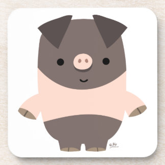 Cute Strong Cartoon Pig Coasters Set