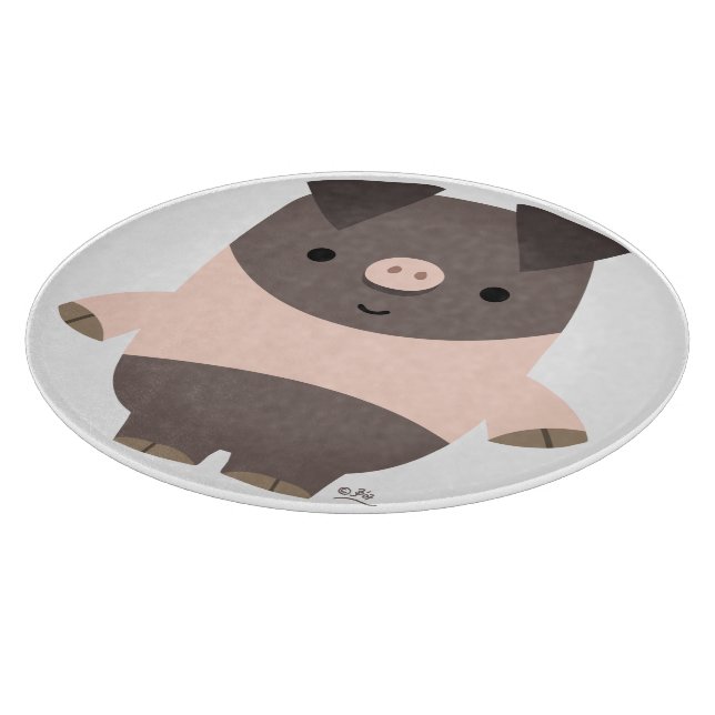 Cute Strong Cartoon Pig Cutting Board (Corner)