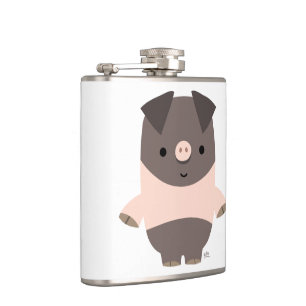 Cute Strong Cartoon Pig Hip Flask