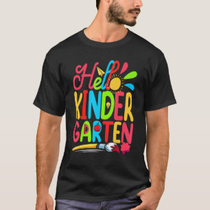 Cute Student Teacher Hello Kindergarten First Day T-Shirt