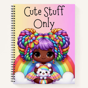 Cute Stuff Only – Pink Kawaii Rainbow Notebook