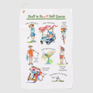 Cute 'Stuff to Do on the Golf Course' Golf Towel