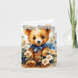 Cute Stuffed Animal Happy Birthday Card