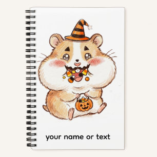 Cute Stuffed Cheeks Halloween Hamster Trick or Tre Notebook