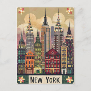 cute style new york postcard