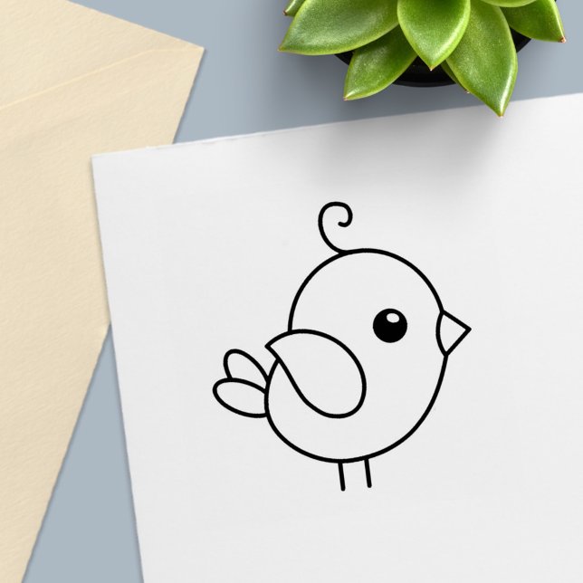 Cute Stylised Cartoon Bird Self-inking Stamp (Creator Uploaded)