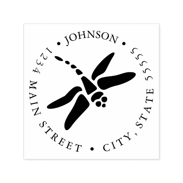 Cute Stylised Dragonfly Self-inking Stamp (Design)