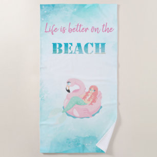 Cute Stylish Beach, Mermaid Beach Towel