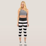 Cute Stylish Black And White Stripes Capri Leggings<br><div class="desc">A cute stylish Black and White Stripes Capri Leggings design.
It's great for yoga outfit, aerobic outfit, jogging outfit, daily casual wear etc, and it makes a great birthday gift, Christmas gift etc for her.
I hope you enjoy it.</div>