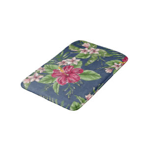 Cute Stylish Colours Tropical Hawaii Floral Bath Mat