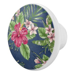 Cute Stylish Colours Tropical Hawaii Floral Patter Ceramic Knob