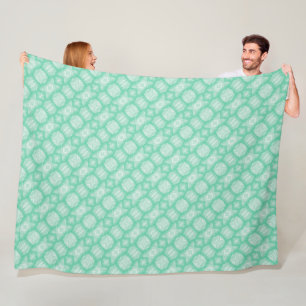 CUTE Stylish Green Pattern Fleece Blanket