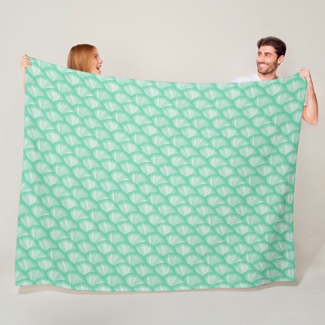CUTE Stylish Green Pattern Fleece Blanket (In Situ)