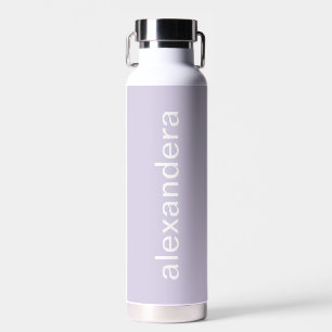 Cute Stylish Light Purple Personalised School Water Bottle