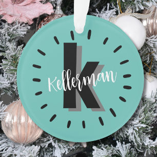 Cute Stylish Monogram Initial Ornament