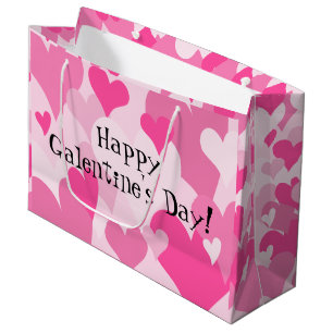 Cute Stylish pink hearts Galentine's Day Large Gift Bag