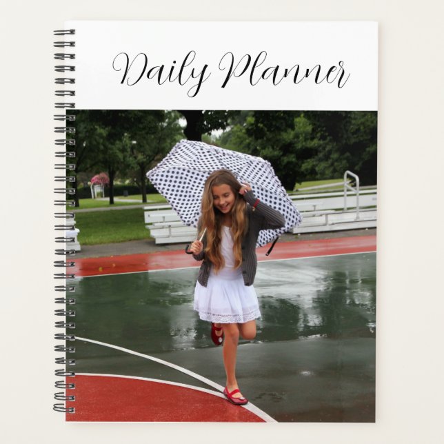 Cute , Stylish, Simple, Unique Photo Daily Planner (Front)