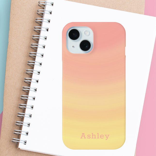 Cute Stylish Trendy Pink and Yellow Girly Case-Mate iPhone Case (Creator Uploaded)