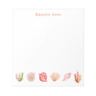 Cute Stylish Unique Colourful Pretty Sea Shells Notepad