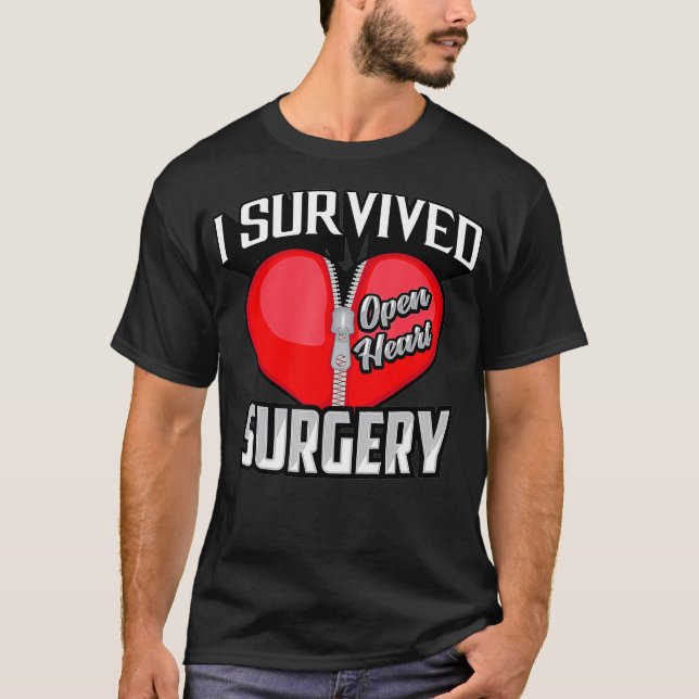 Cute Stylistic I Survived Open Heart Surgery Shirt (Front)