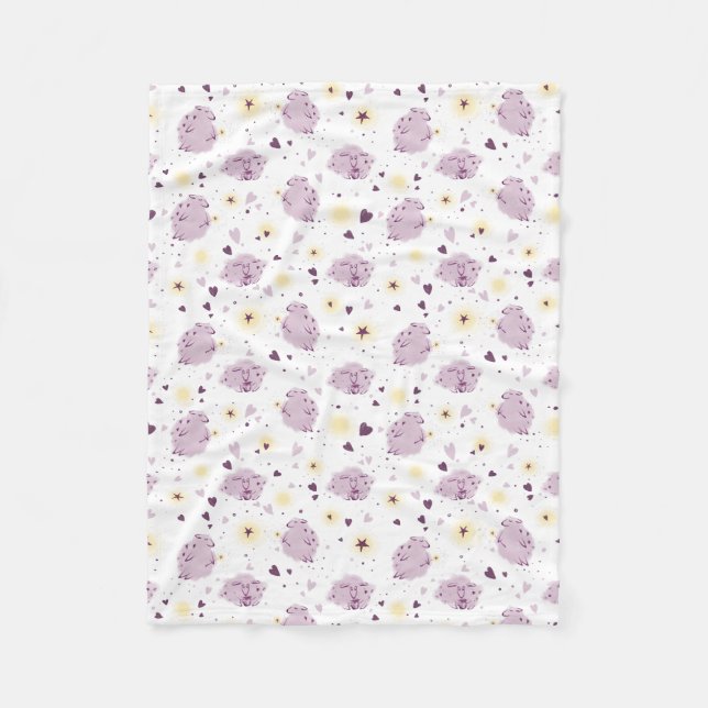 Cute Stylized Sheep Baby Fleece Blanket (Front)