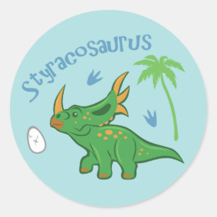 Cute Styracosaurus Classic Round Sticker
