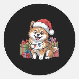 Cute Stz Christmas Xmas Design Funny Dog Lover Hol Classic Round Sticker