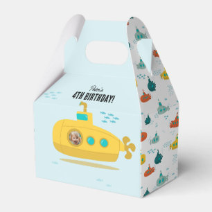 Cute Submarine Deep Sea Birthday Kids Photo Favour Box