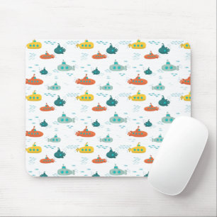 Cute Submarine Nautical Deep Sea Fish Kids Mouse Mat